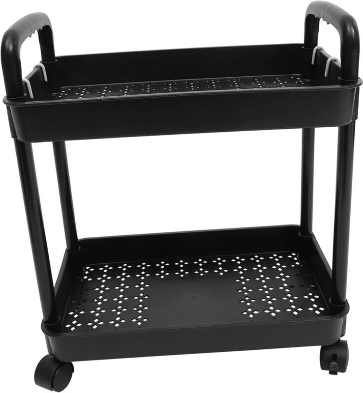 Doppelschichtiger Trolley-Halter, mobiler Trolley-Organizer, Wohnheimwagen, mobiler Trolley-Aufbewahrungswagen auf Räder...