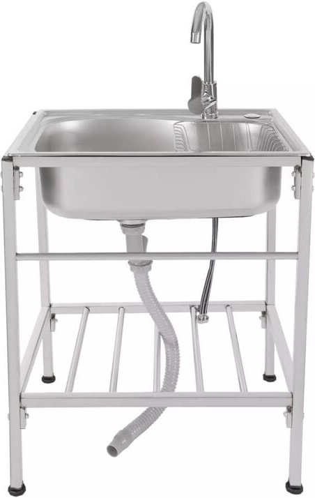 304 Edelstahl Abwaschbecken Küchenspüle Einzelspüle Spülbecken Waschbecken+Küchenarmatur