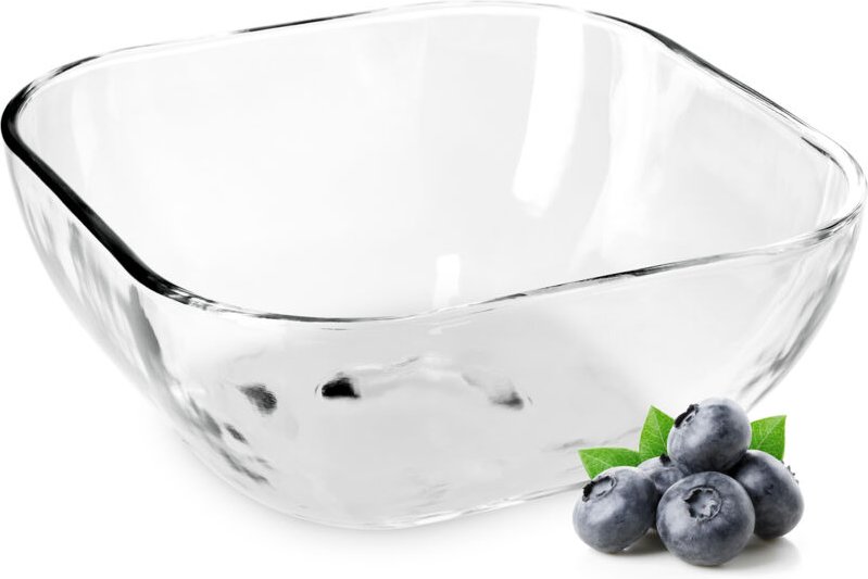 KADAX Glasschüssel, eckige Obstschale aus robustem Glas, 13.5cm, 1 stück
