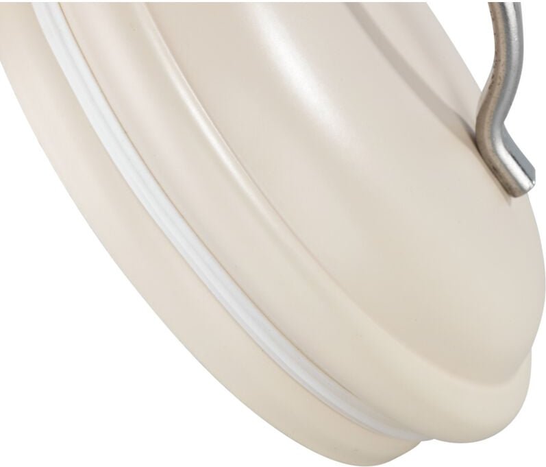 Wenko - Metall Aufbewahrungsdose Nero Beige 11,5 x 16,5 cm - Dose & Deckel : Creme, Griff: Silber glänzend, Dichtungsrin...