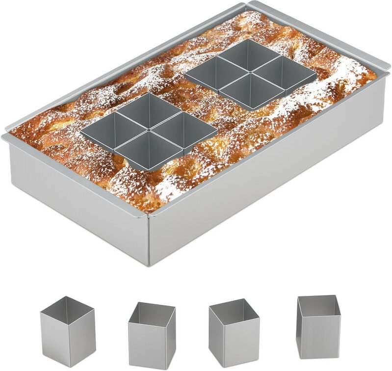 Relaxdays - Backform Zahlen & Buchstaben, Aluminium, verstellbare Kuchenform, BxT: 31,5 x 18 cm, Zahlenbackform, silber