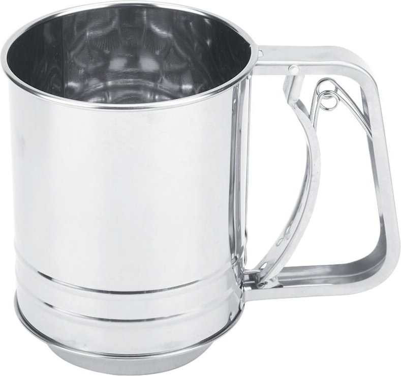 Doppellagiges Mehlsieb aus Edelstahl – Küchenhelfer.