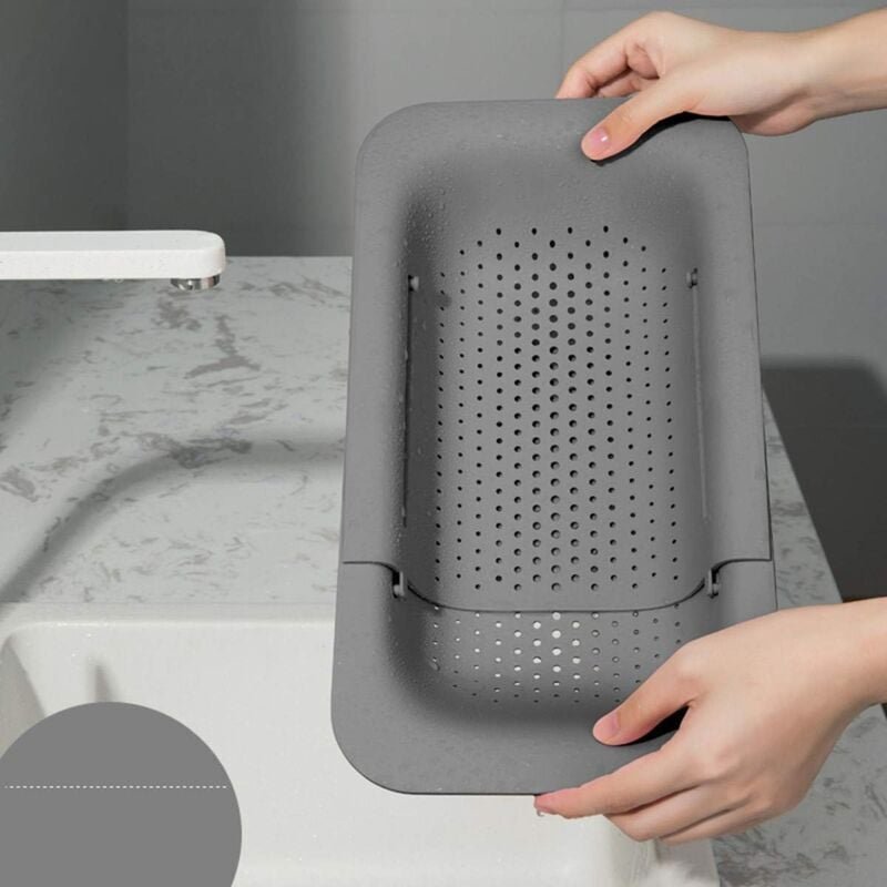 Ausziehbares Spülbecken-Tablett – Verstellbarer Küchenabtropfkorb – Nudeltrockner für die Spüle – Unterstützung beim Abt...