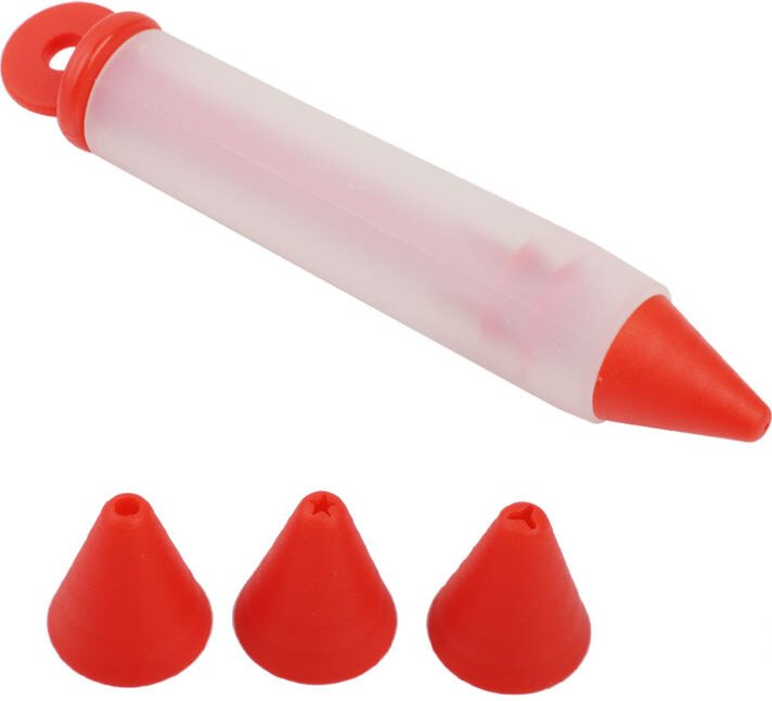 Keks-Glasur-Set, Lebensmittelstift mit mehreren Spiralringen, 4 Düsen, Silikon-Lebensmittelschrift zum Dekorieren von Ku...