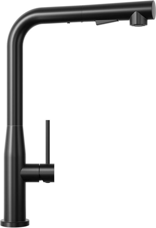 Schwarz Küchenarmatur mit Ausziehbrause, Küchenmischbatterie aus Edelstahl, 360° drehbar, 2 Sprühfunktionen, Abnehmbarer...