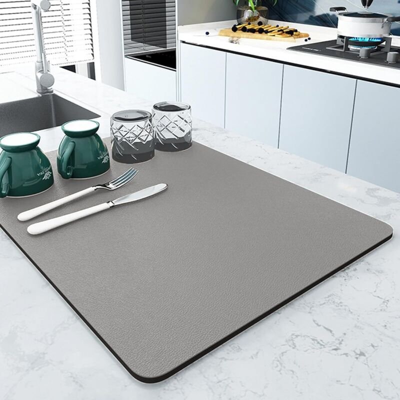 Trockenmatte für Küchenarbeitsplatten, saugfähige Gummitrockenmatte zum Abdecken von Flecken (30 x 40 cm)