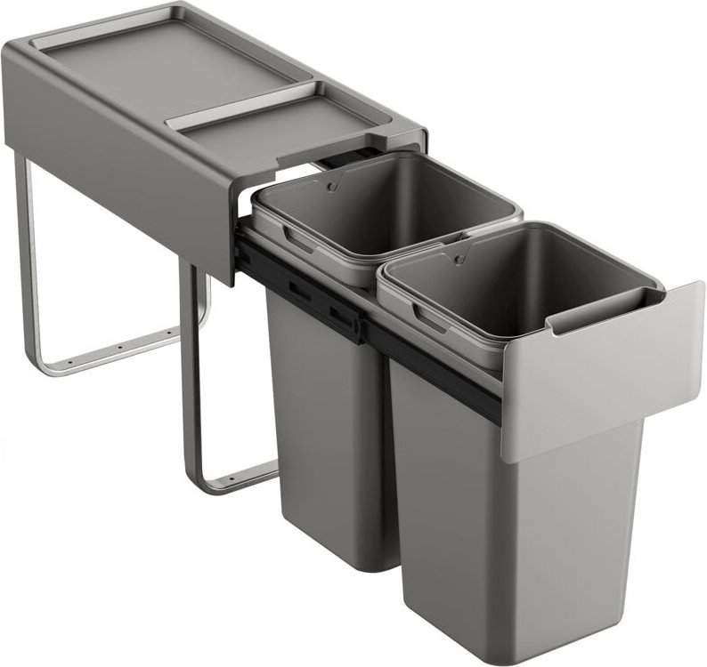 SVITA EM2x14 Einbaumülleimer 28L (2x14L) 2 Fächer mit Deckel Mülltrennsystem