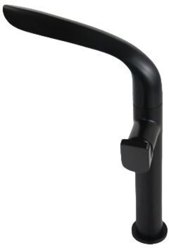 Waschtischarmatur, goldfarbene Messing-Mischbatterie, Einhebelmischer, Warm- und Kaltwasser (Oberseite) Schwarz