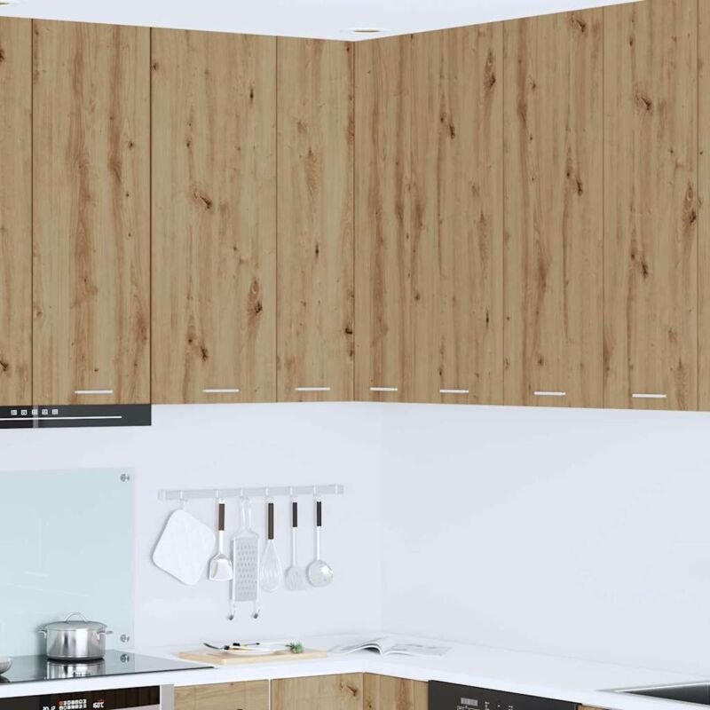 Hängeschrank mit Tür Artisan-Eiche und Weiß 57 x 57 x 100 cm vidaXL