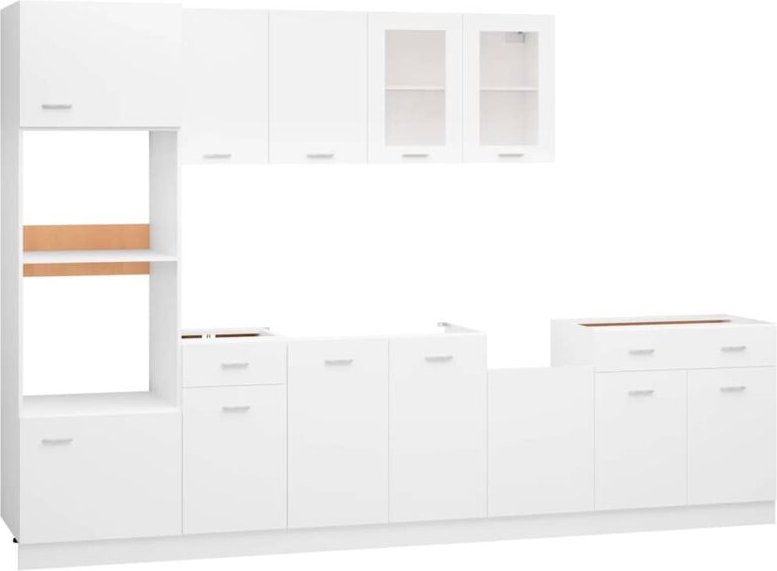 7-tlg. Küchenzeile Lyon Weiß Holzwerkstoff Vidaxl