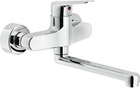 Wandmontierter Einhebel-Spültischmischer 180x150 mm aus verchromtem Messing Nobili Hof