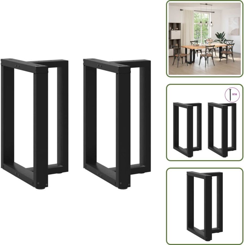 The Living Store Esstischbeine T-Form 2 Stk. Schwarz 60x35x(72-73) cm Stahl - Tischbeine