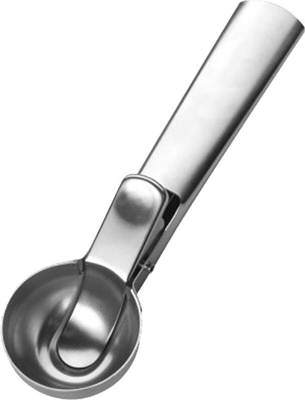 Eisportionierer aus Edelstahl mit Auslöser, ergonomischer Griff für Gelato, Sorbet, Keksteig, bequeme Entnahme