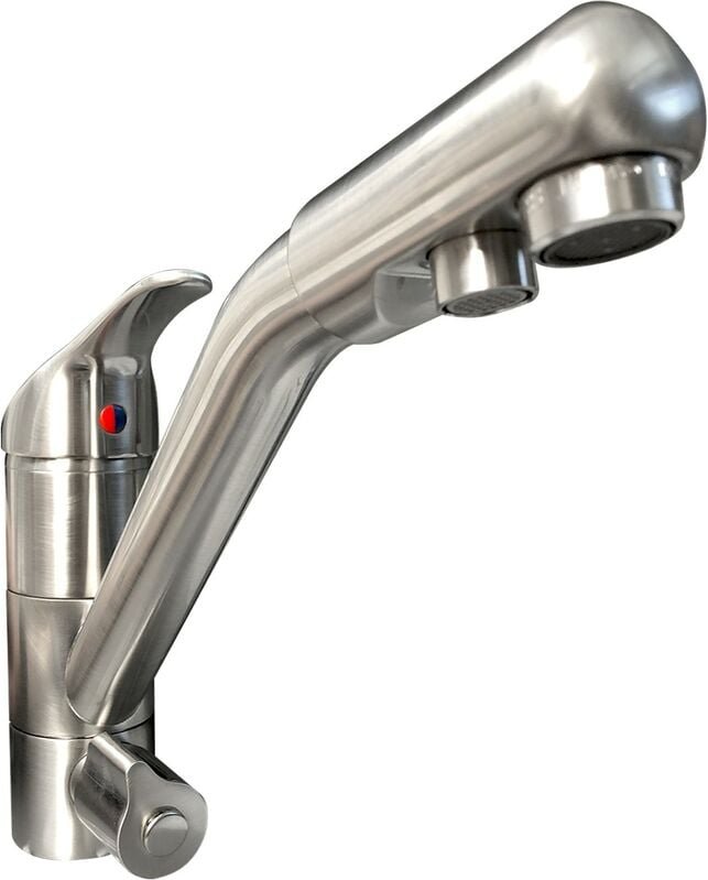 Dauphin Dreiwege-mischbatterie Edelstahl Gebürstet