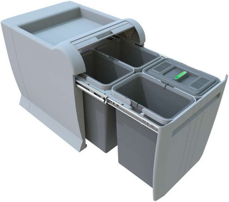 Elletipi - City - Eingebauter Abfallbehälter, geteilt, 32 l pta 4045C