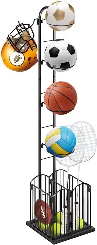Haloyo - Basketball-Ball-Aufbewahrungsregal, Sportgeräte Aufbewahrung,Ball und Zubehör Rolling Organizer,Sportgeräte-Org...