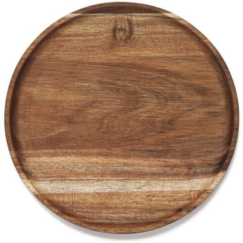 Rundes Holztablett, Serviertablett Aus Holz, Servierplatte, Vorspeisen-Wurstbrett, Tablett-Organizer für Küche/Arbeitspl...