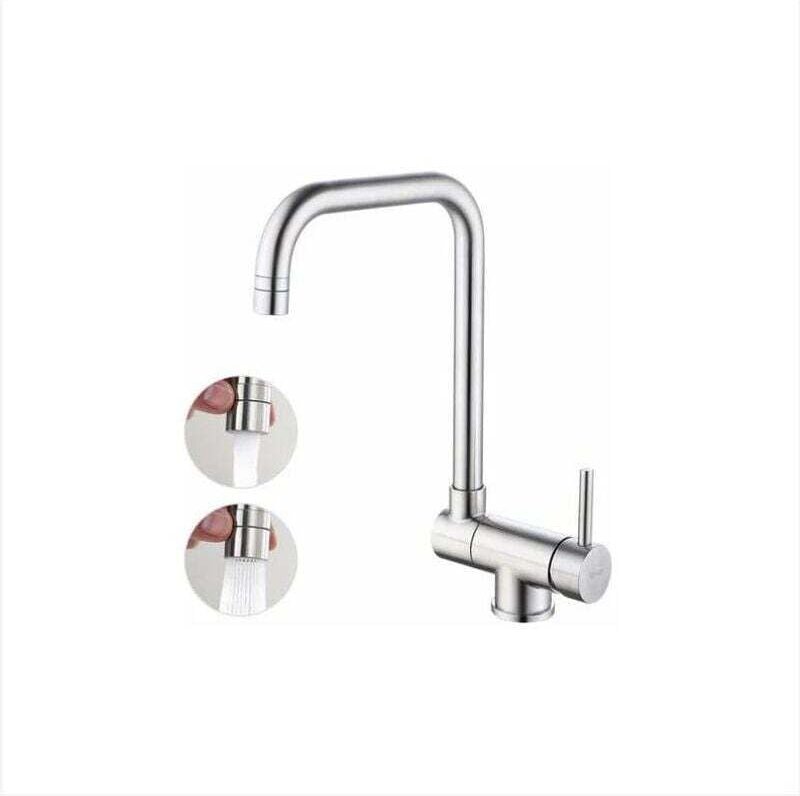 Gabrielle Spülbeckenmischer, herunterziehbarer Auslauf, 360° drehbar, klappbarer Küchenarmatur aus gebürstetem Nickelsta...