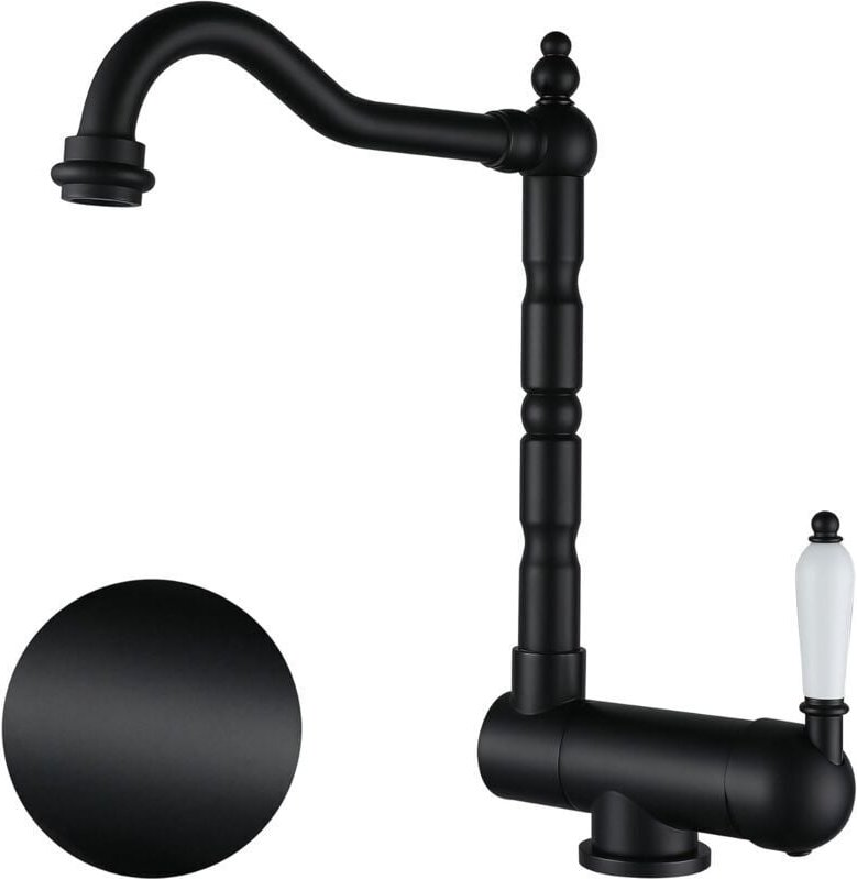 Schwarzer ausziehbarer Küchenhahn, Messing-Küchenarmatur, faltbarer Küchenmischhahn unter dem Fenster mit 360° schwenkba...