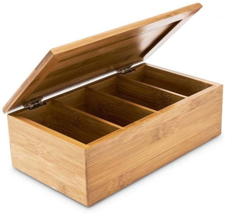 Teebox aus bambus mit 4 fachern 883084