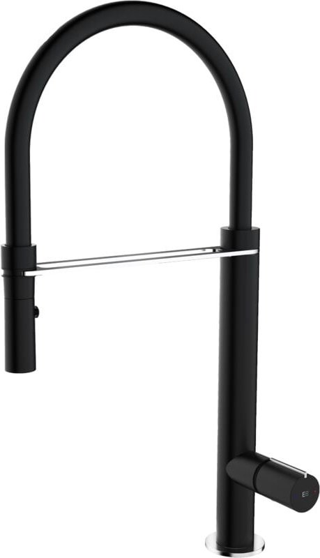 Essebagno - Exil Spültischmischer mit Handbrause in Schwarz und Edelstahloptik