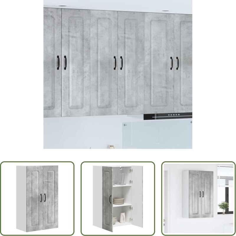 Küchenwandschrank - Küchenschrank Kalmar Beton Grau 60 x 31 x 100 cm Holzwerkstoff