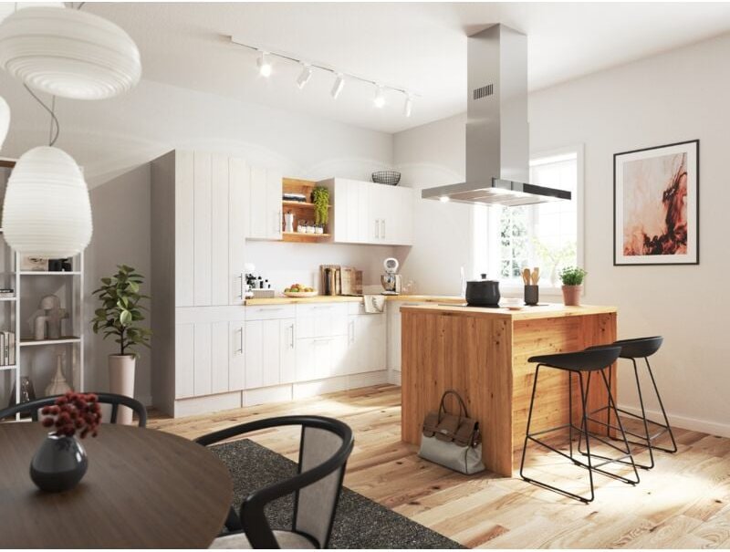 Küche Winkelküche Landhaus Inselküche Induktion Anton 280 x 172 cm Respekta