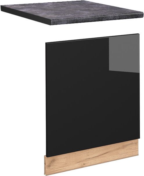 Vicco - Frontblende Fame-Line, Schwarz Eiche hochglanz, 60 cm , ap Anthrazit