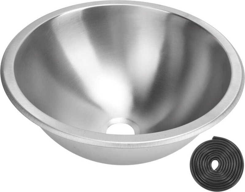 Rundes Edelstahlwaschbecken für Wohnmobile, 12 Zoll, mit integrierter Installation, für Boote, Wohnwagen, Wohnmobile, Kü...
