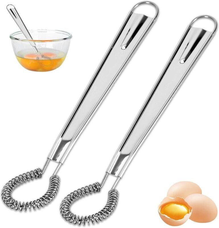Stück Küchen-Schneebesen aus Edelstahl, Mini-Küchen-Schneebesen, Spiral-Schneebesen, 2er-Set Küchen-Schneebesen aus Edel...