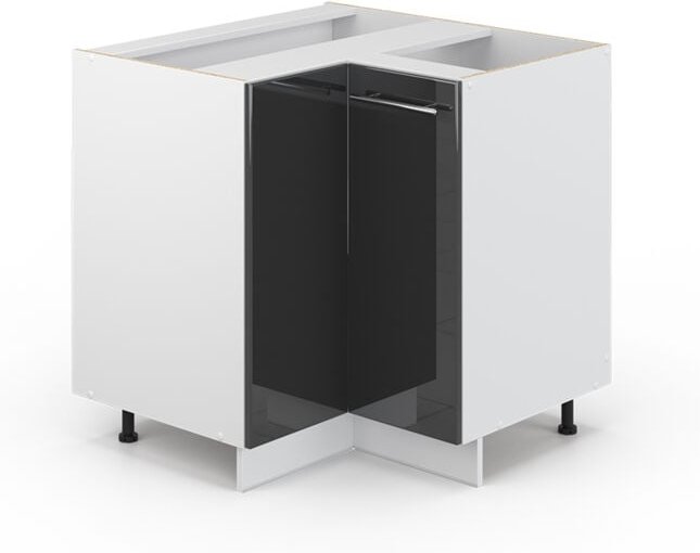 Eckunterschrank Fame-Line, Anthrazit Hochglanz, 80.5 cm ohne Arbeitsplatte, Vicco