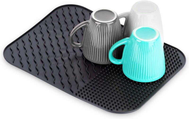 Abtropfmatte aus Silikon, Schwarz, 34x26,5 cm