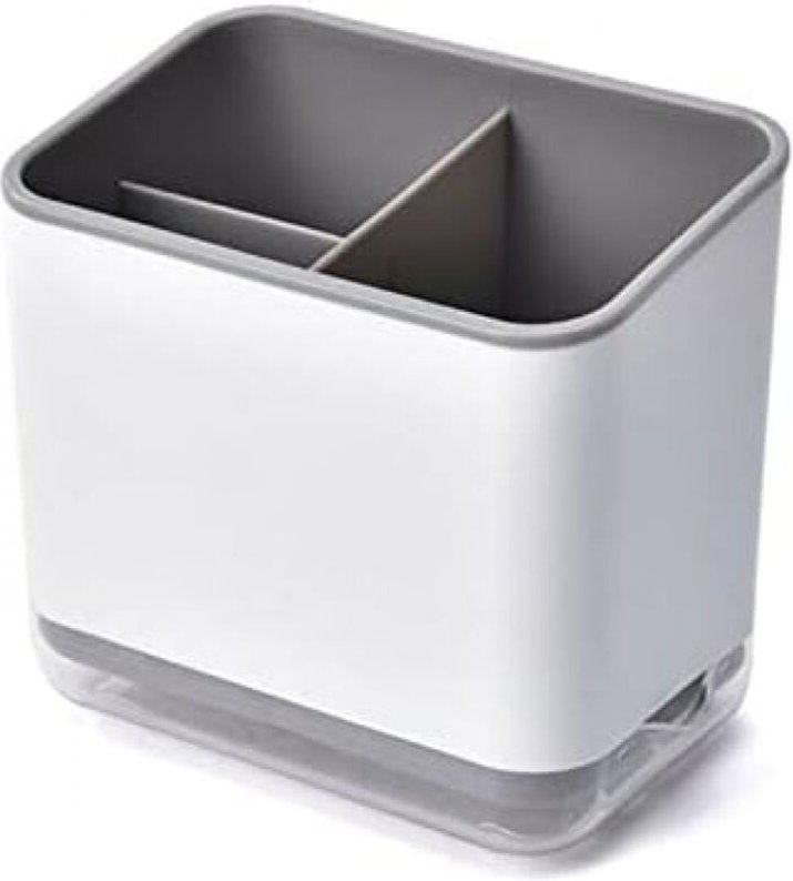 Cyslmuk - 1 Stück (grau) Utensilienhalter, Besteck-Abtropfgestell, multifunktionaler Besteck-Organizer mit 3 Fächern zum...