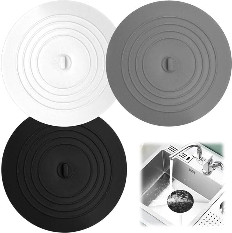 Csparkv - 3 Stück Silikon-Abflussstopfen, 15 cm Universal-Badewannenstopfen, Waschbeckenstöpsel, Badezimmer-Waschbeckens...