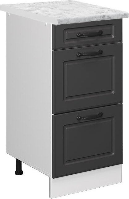 Vicco - Schubladenschrank R-Line, Anthrazit Landhaus, 40 cm ap Marmor