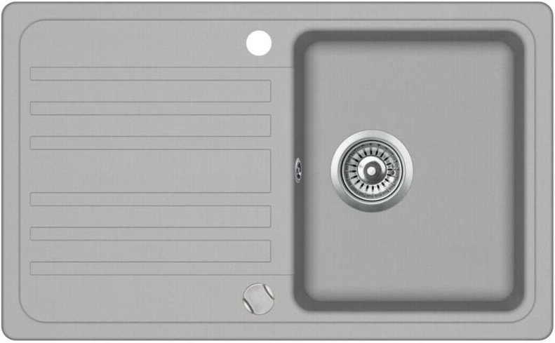 Granitspüle Victory W760 - hellgrau, ab 45er Unterschrank, 76,5 x 46 cm