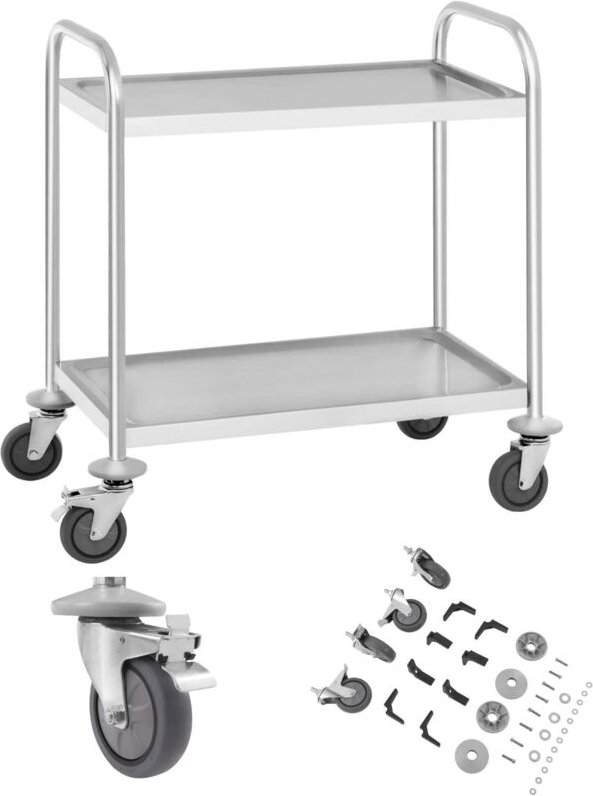 Royal Catering - servierwagen Küchenwagen Transportwagen 2 Borde 150 kg Teewagen Abräumwagen Neu