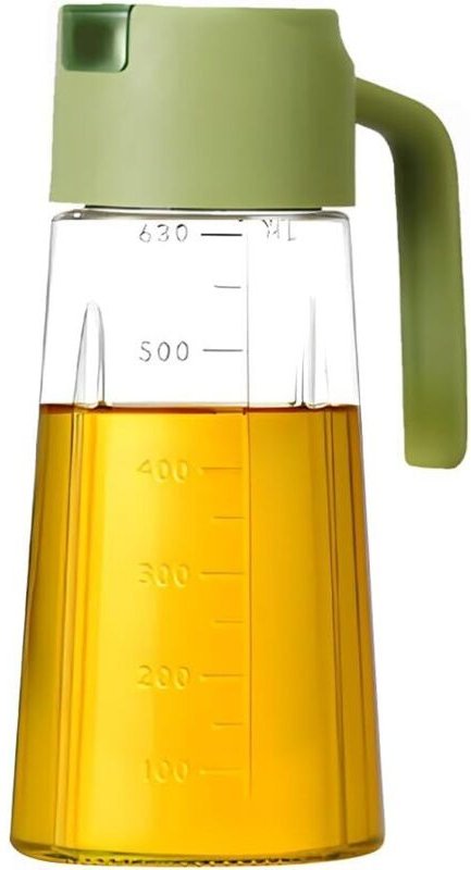 2-teiliges, grünes 630-ml-Automatik-Öl, rutschfest, rutschfest, für Öl, Sojasauer und Salz
