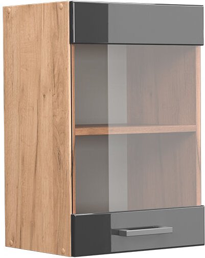 Vicco - Küchenglasschrank R-Line, Anthrazit Hochglanz, 40 cm