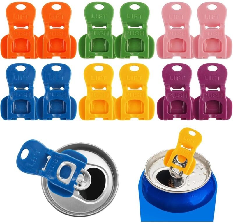 12-teiliges Bierdosenöffner-Set, Getränkedosenverschluss, verschiedene Farben, wiederverwendbare Dosenöffner, Dosenschut...