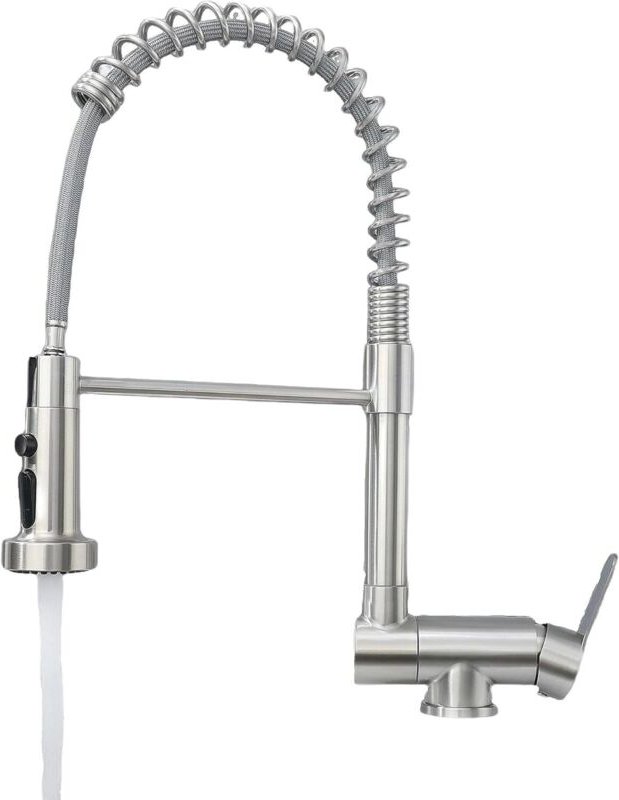 Klappbare Küchenarmatur, flexible und faltbare Küchenmischbatterie, gebürsteter Edelstahl, 360° schwenkbar