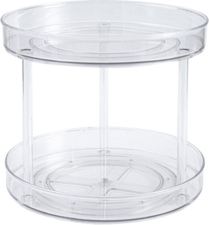 Drehteller, Küchenschrank, 2 Etagen, Gewürzkühlschrank, Lazy Susan Kitchen, Gewürzregal, Küchenaufbewahrung, Organizer, ...