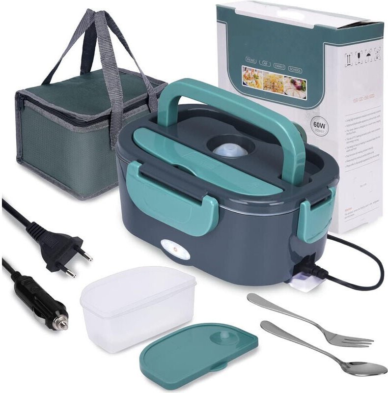 Beheizte Lunchbox, 3-in-1 beheizte Essensbox (12 V/24 V/220 v), 1,5 l tragbare beheizte Lunchbox, 60 w beheizte Lunchbox...