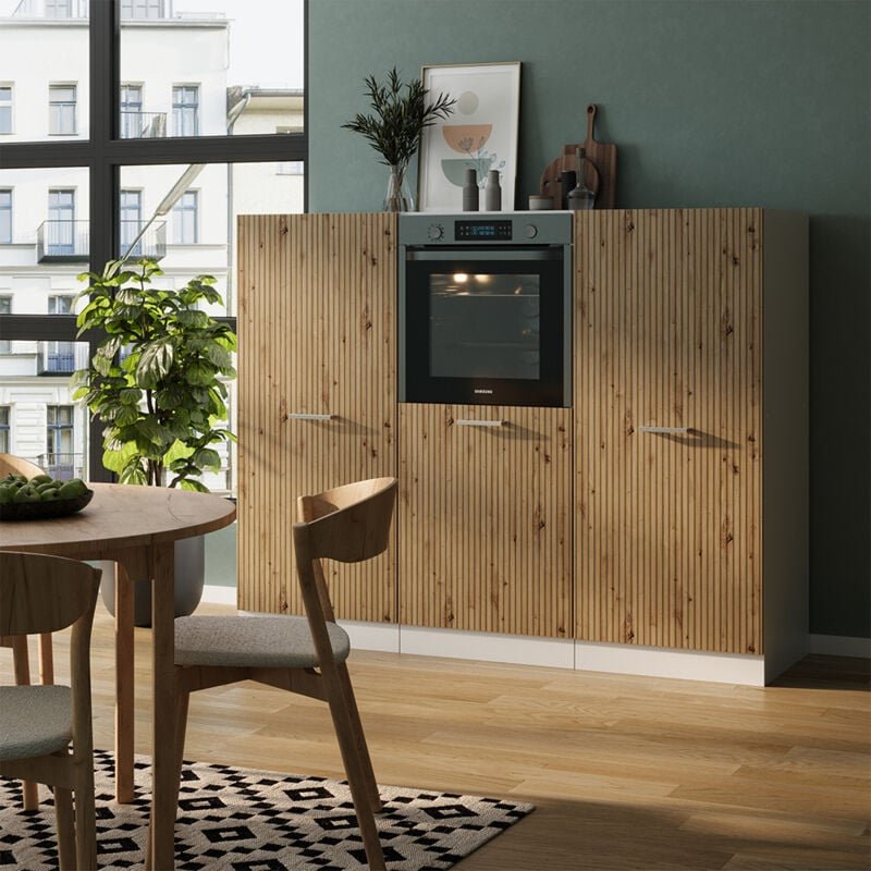 Vicco - Küchenblock R-Line, Artisan Eiche/Weiß, 180 cm ohne Arbeitsplatte