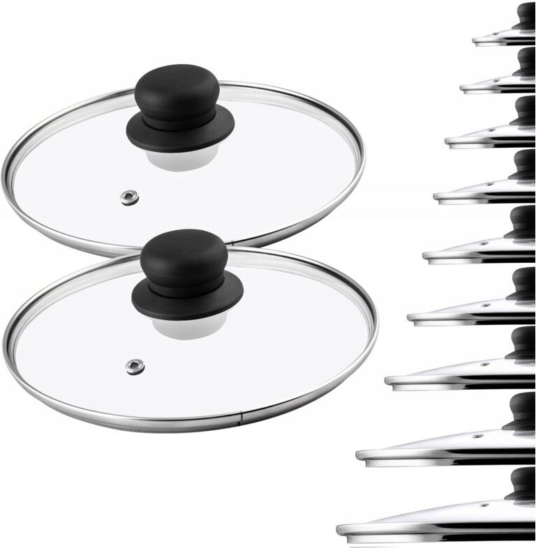 KADAX Glasdeckel Set, Topfdeckel aus Glas, 14-30cm, hitzebeständiger Deckel für Topf, Pfanne, Pfanne