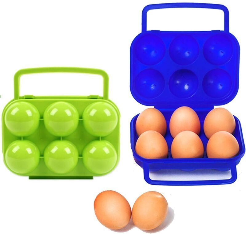 Tragbare Eierbox aus Kunststoff mit 6 Fächern, faltbare Eieraufbewahrungsbox, Eierhalter mit großem Fassungsvermögen, Ei...