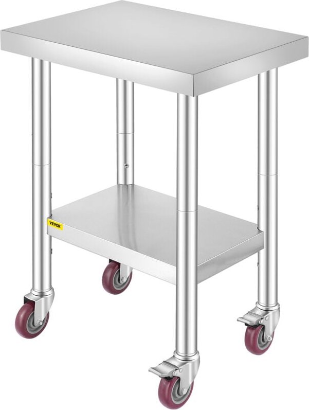 Arbeitstisch 24 'x 18' x 34 ' Edelstahl Catering Arbeitstisch 100 kg für Belastbarkeit Lebensmittel Zubereitungstisch Ge...