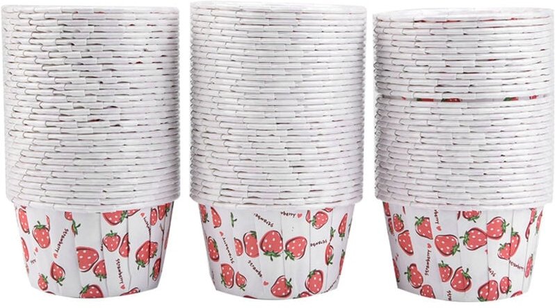 100 Stück Cupcake-Förmchen, runde Kuchenbackförmchen, Muffinförmchen, Papier-Cupcake-Förmchen, runde Kuchenbackförmchen,...