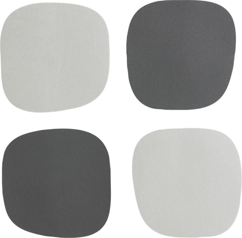 Vinanivao Untersetzer 10 x 10 cm silber/anthraz 4er-Set Platzdecken