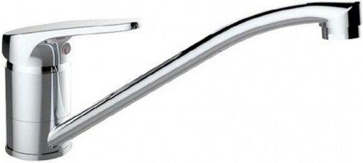 Mischer der Mia-Serie mit drehbarem Auslauf für verchromte Spüle.